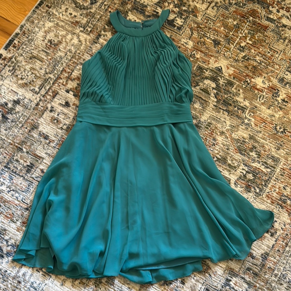 Elegant Teal Sleeveless Dress